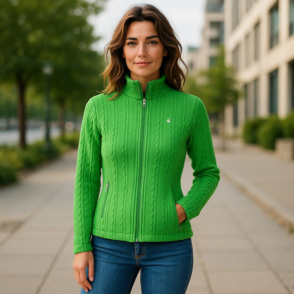 Spyder Endure Neon Green Mock Neck Soft Lined Full Zip Jacket Size Small - Picture 1 of 13